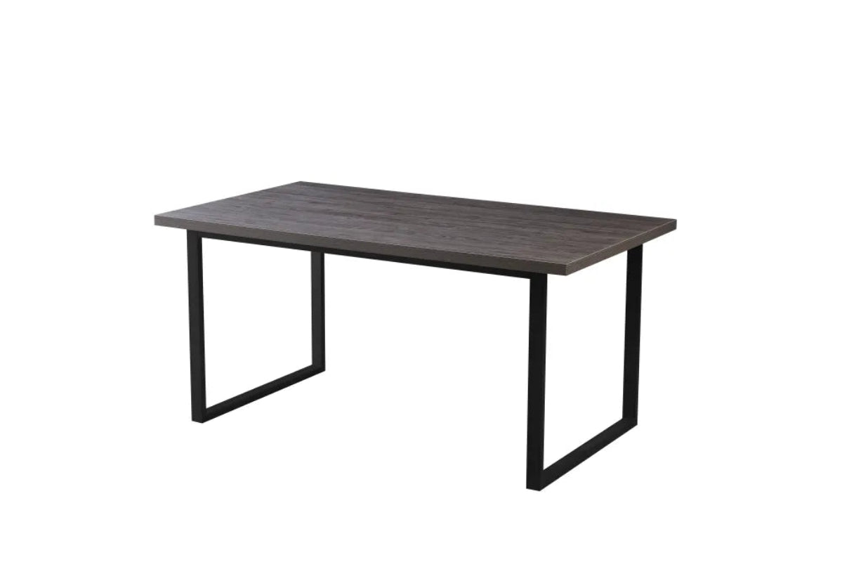 Table à manger bois gris 160x90 cm 4-6 couverts pied métal – BELGRADE
