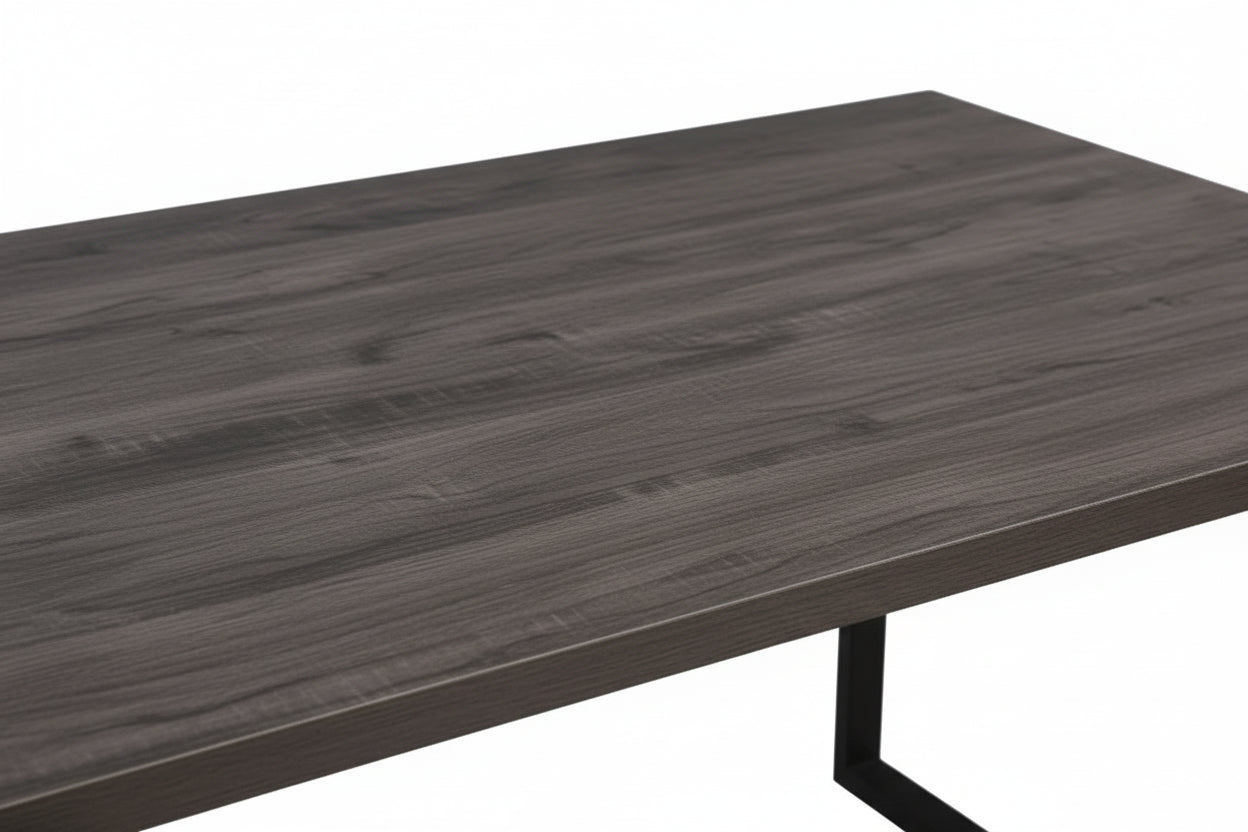Table à manger bois gris 160x90 cm 4-6 couverts pied métal – BELGRADE