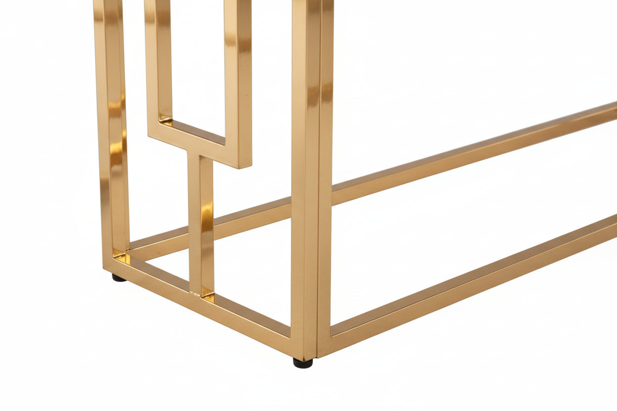 Console Gold Marbré Blanc 120x40x78 cm SOPHIE