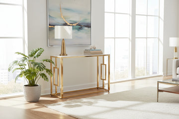 Console Gold Marbré Blanc 120x40x78 cm SOPHIE