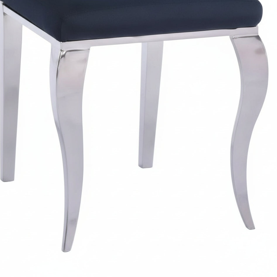 Lot de 6 Chaises baroque LOUIS Chrome Velours Noir