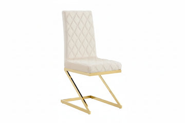 Lot de 6 chaises velours beige pieds métal 108 cm - COCOMAT