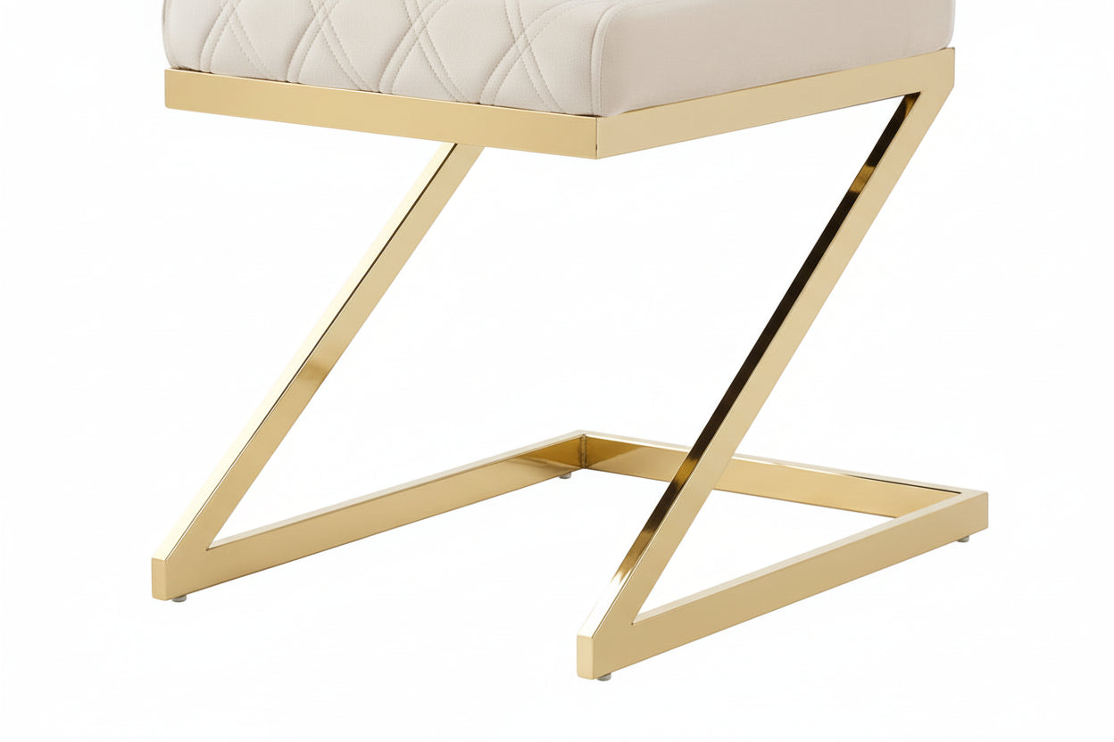 Lot de 6 chaises velours beige pieds métal 108 cm - COCOMAT
