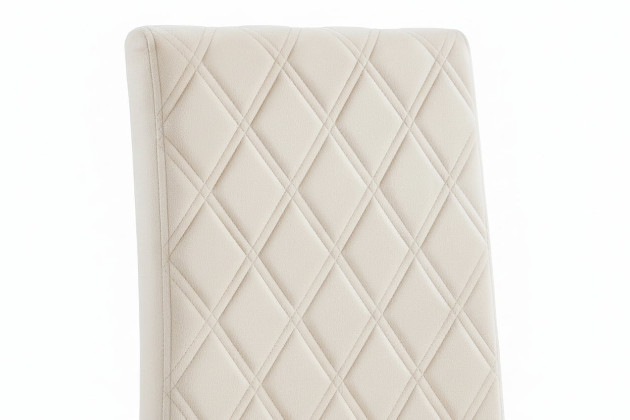 Lot de 6 chaises velours beige pieds métal 108 cm - COCOMAT