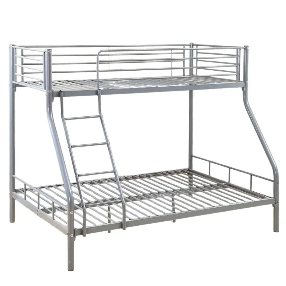 Pack Lit superposé 3 places + Matelas compris 2+1 métal COSTO sommier inclus #Couleur_gris