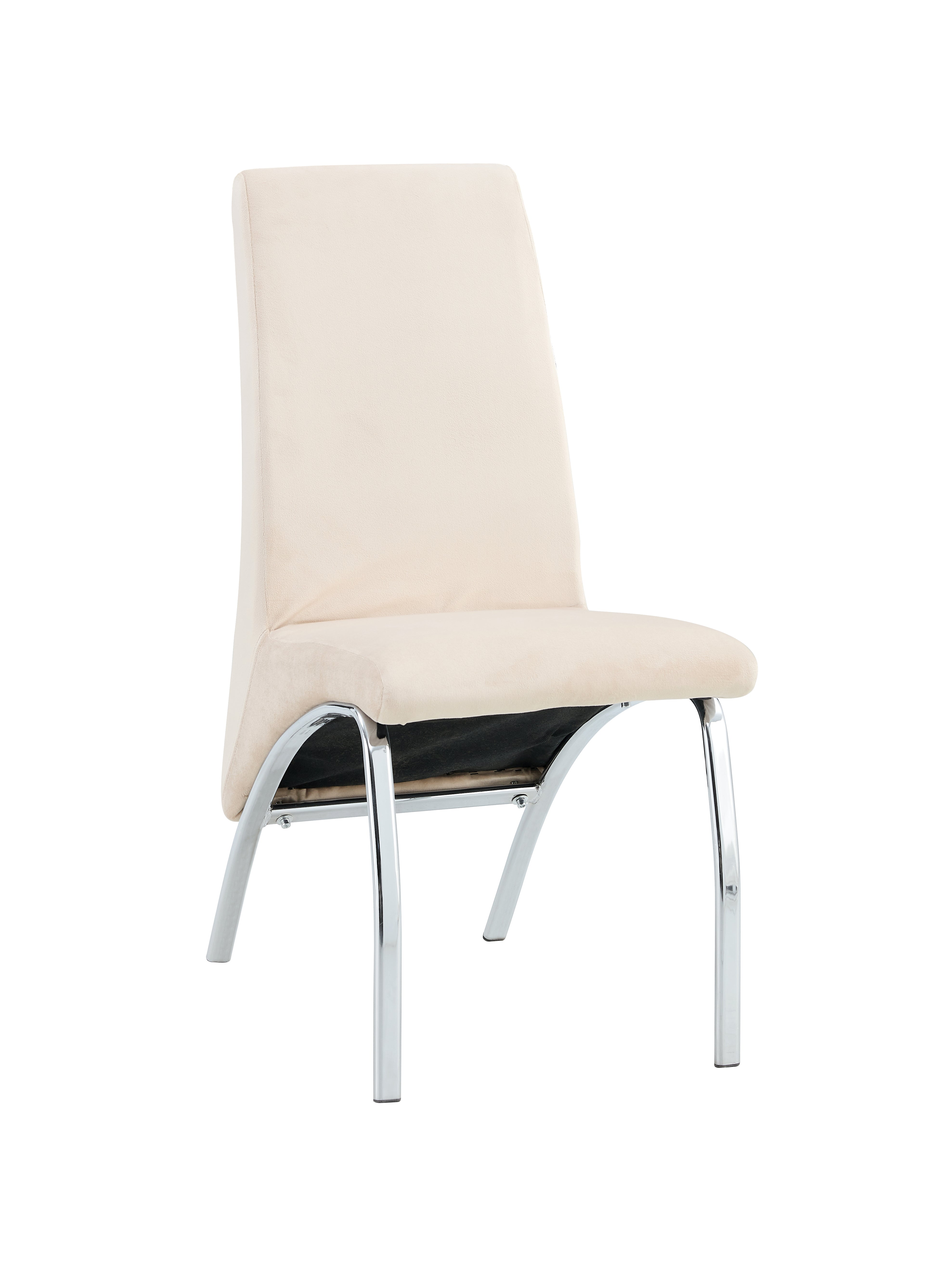 Lot de 4 Chaises Fate chrome et velours Beige