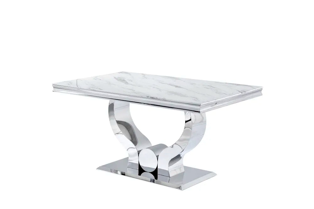 Table à Manger TROFY 180 cm effet marbré blanc