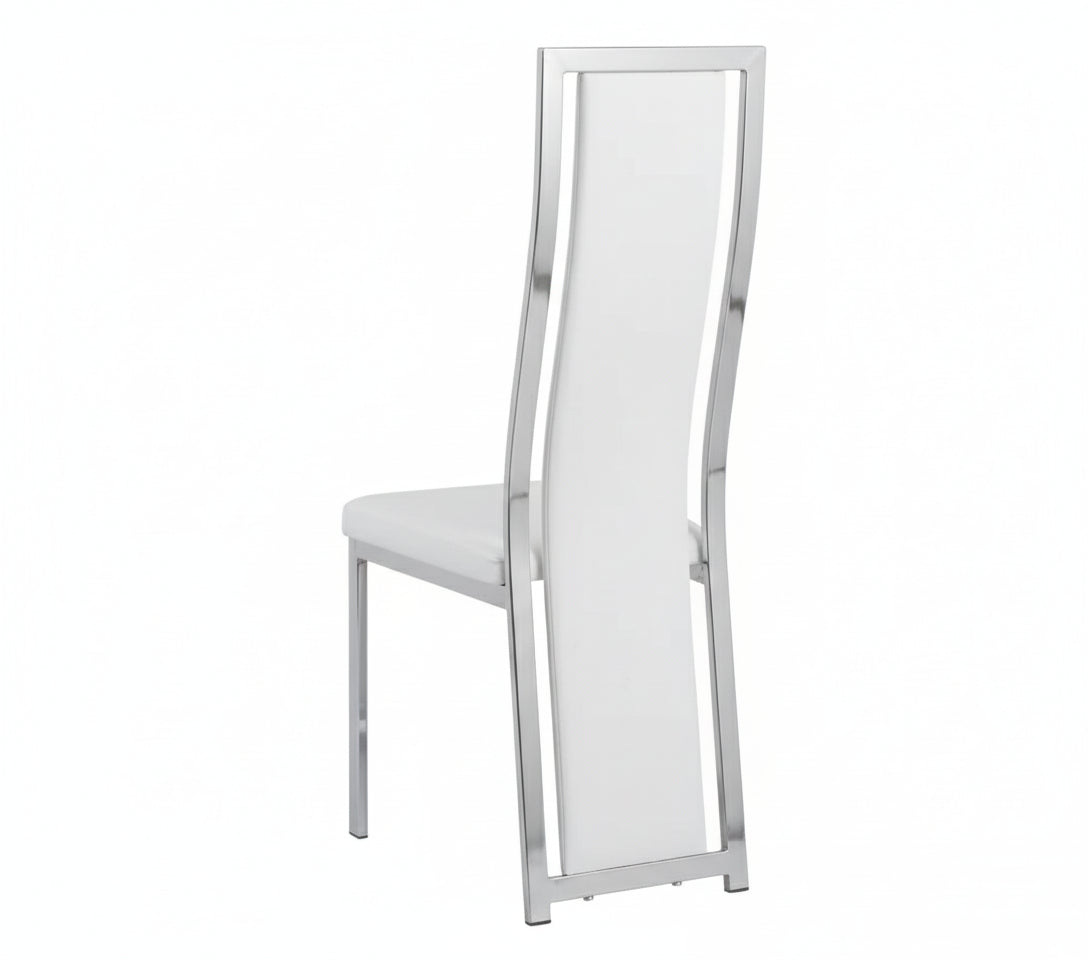 Lot de chaises Dana simili cuir contour chromé #couleur_blanc