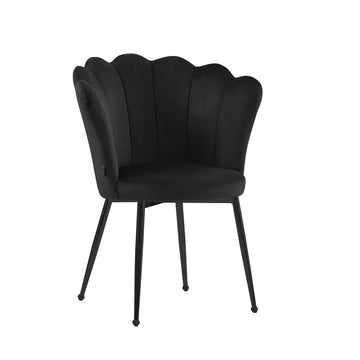 Lot de 2 chaises NYMPHEA pieds métal noir assise Velours #couleur_noir
