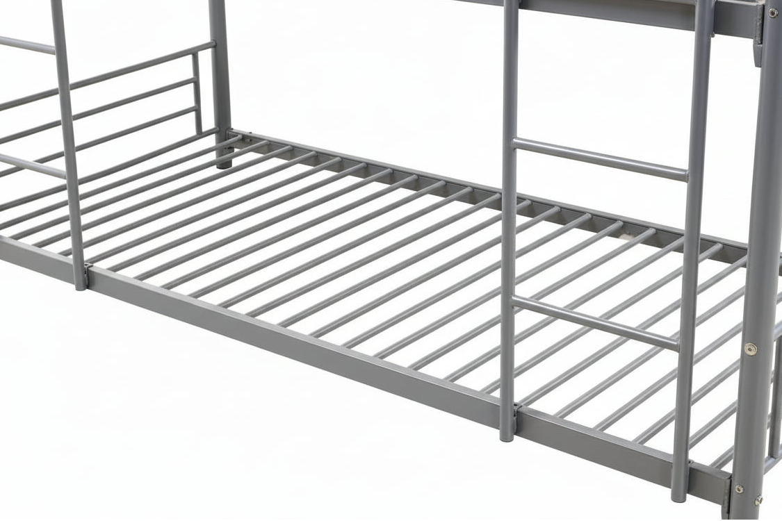 Lit superposé métal 3 couchages 90x190 cm Gris TRIPLE