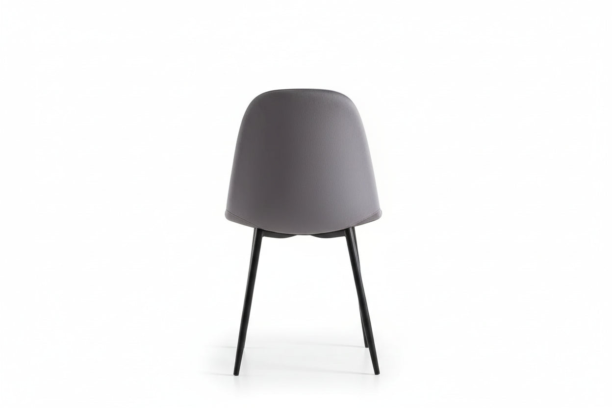 Lot de 4 chaises scandinaves velours anthracite pieds métal noir 43,5x40x87cm
