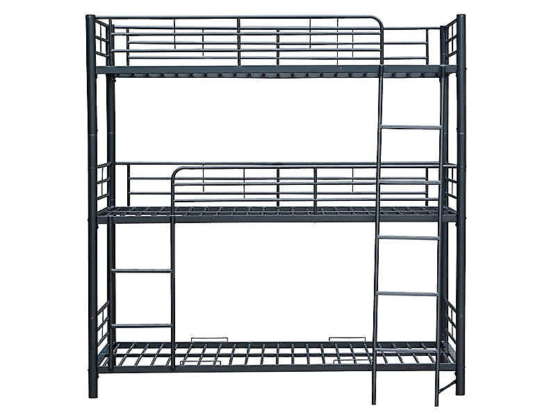 Lit superposé 3 étages TRIPLE 3 couchages 90x190 cm #couleur_noir