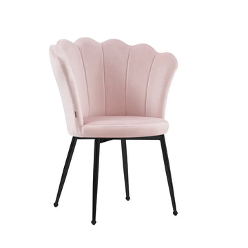 Lot de 2 chaises NYMPHEA pieds métal noir assise Velours #couleur_rose