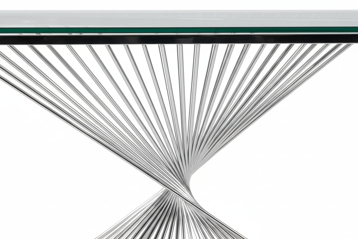 Console Verre Transparent Chrome 120x40x78 cm BRITTANY