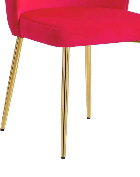 Lot de 4 chaises moderne DIANA gold velours fushia