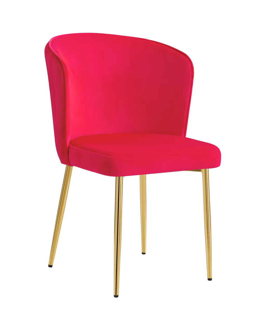 Lot de 4 chaises moderne DIANA gold velours fushia