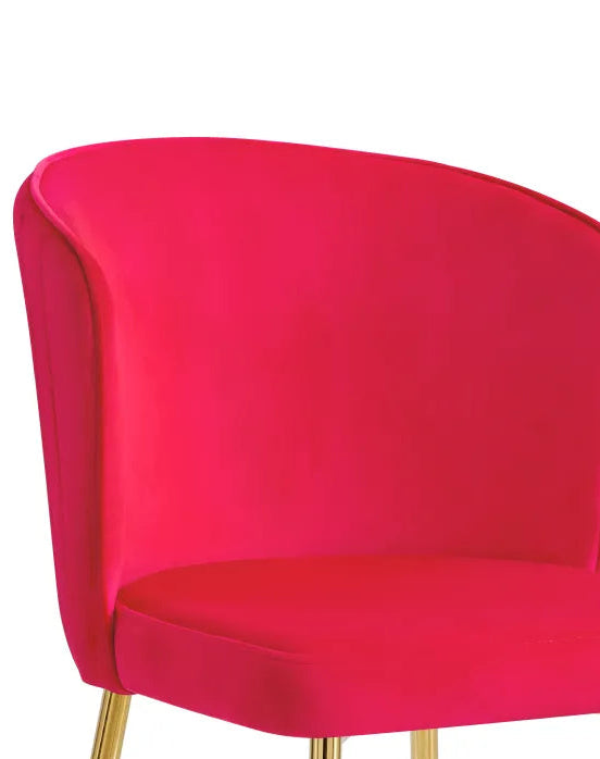 Lot de 4 chaises moderne DIANA gold velours fushia