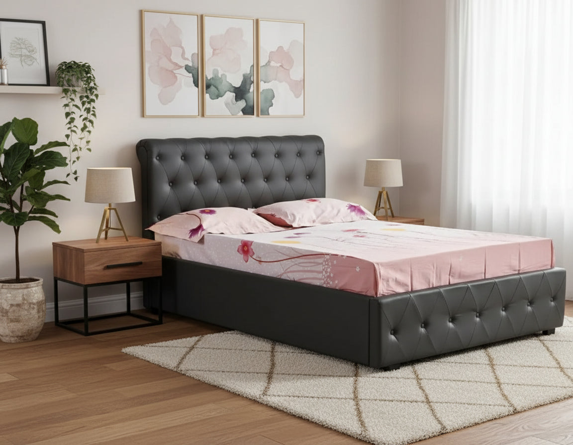 Lit 2 places 160x200 cm COCTO simili cuir sommier inclus