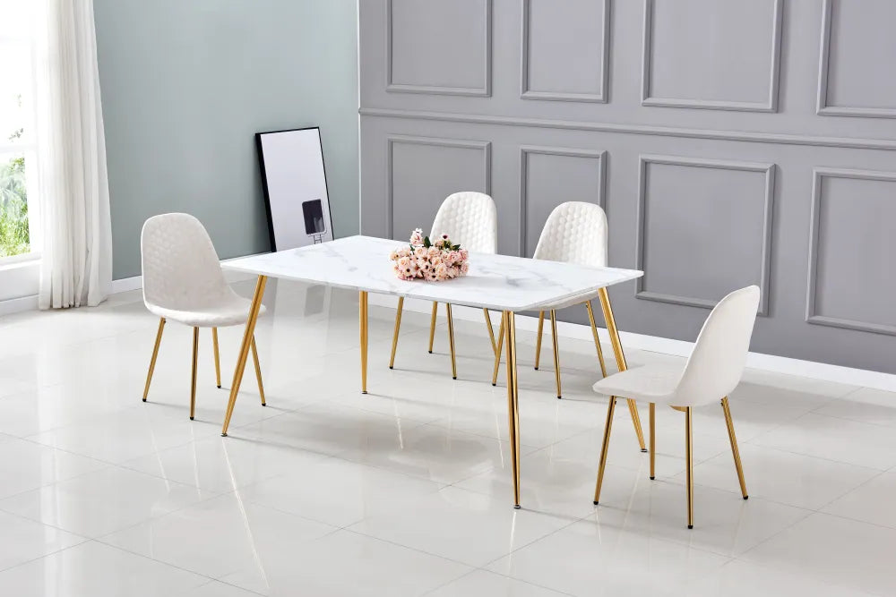 Lot de 6 chaises Scandinave ALVEOLE Gold - Beige