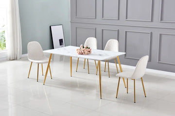 Lot de 6 chaises Scandinave ALVEOLE Gold - Beige