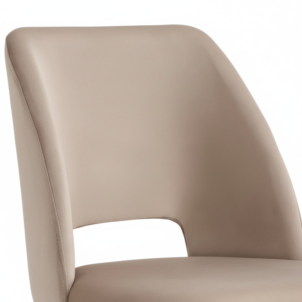 Lot de 4 chaises AVA Chrome en Velours - Taupe