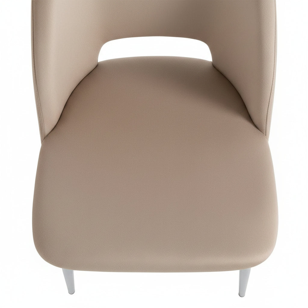 Lot de 4 chaises AVA Chrome en Velours - Taupe