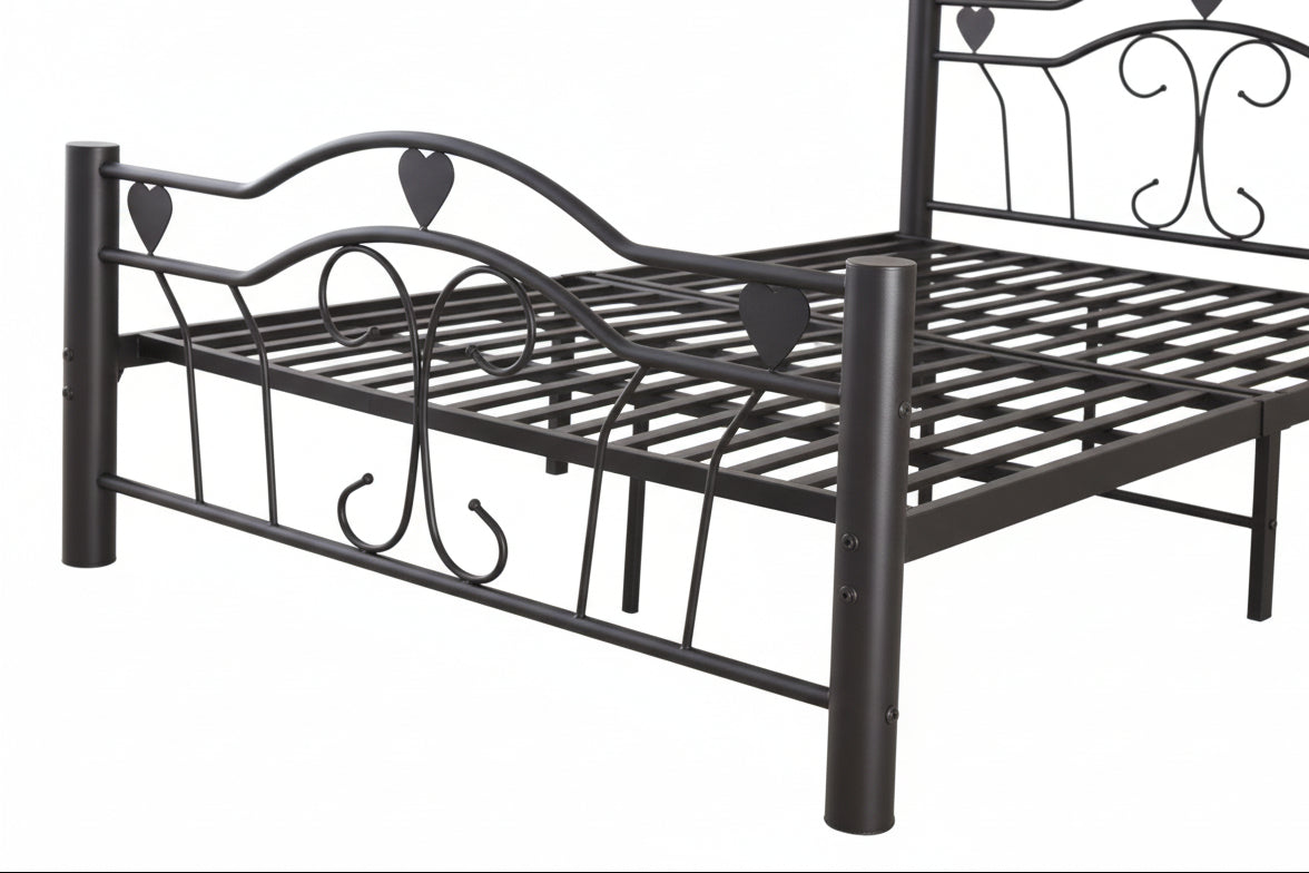 Lit métal noir 140x190 cm avec sommier HERCULE