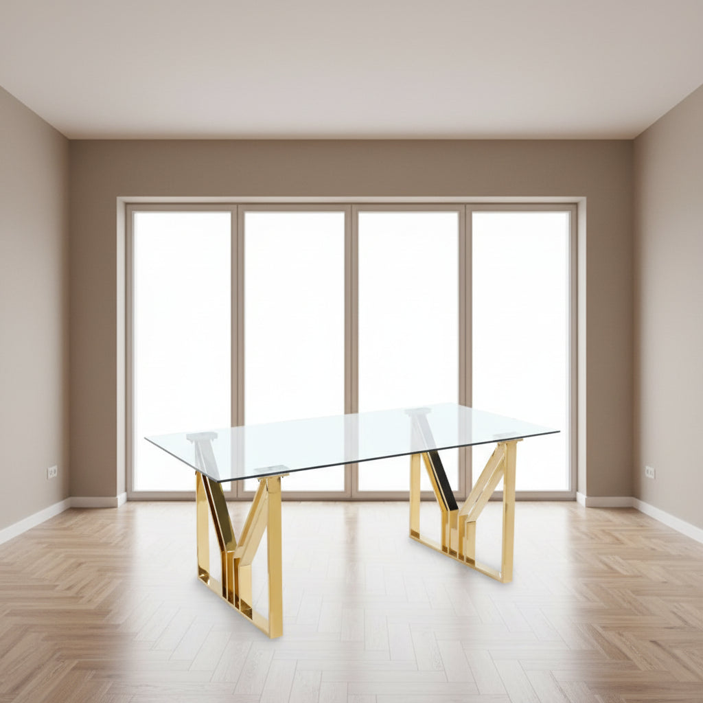 Table à manger IGREC Gold transparent