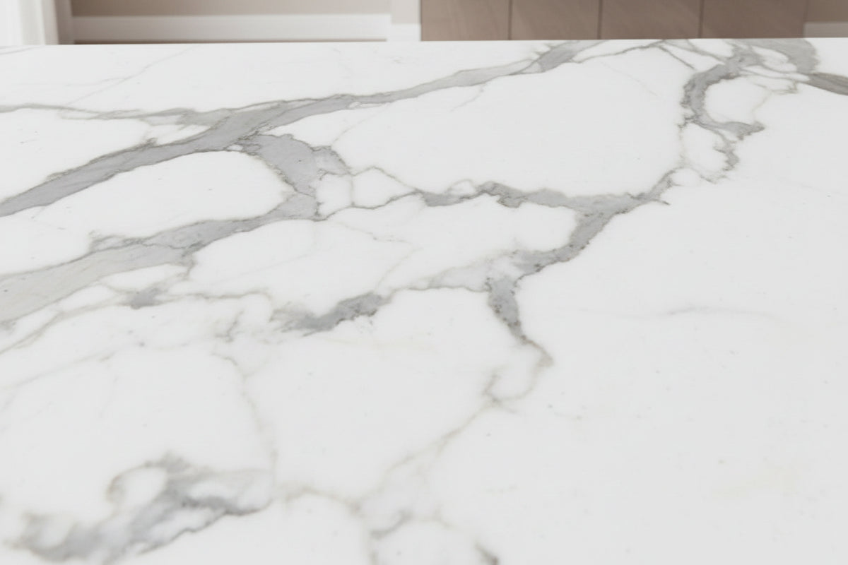 Table à manger ELEGANCE miroir plateau marbre blanc