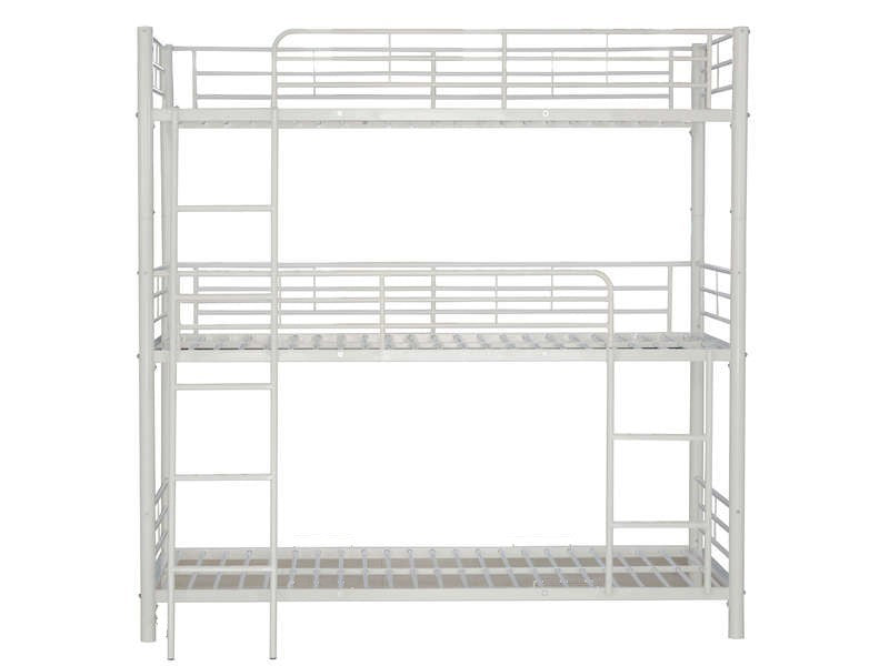 Lit superposé 3 étages TRIPLE 3 couchages 90x190 cm #couleur_blanc