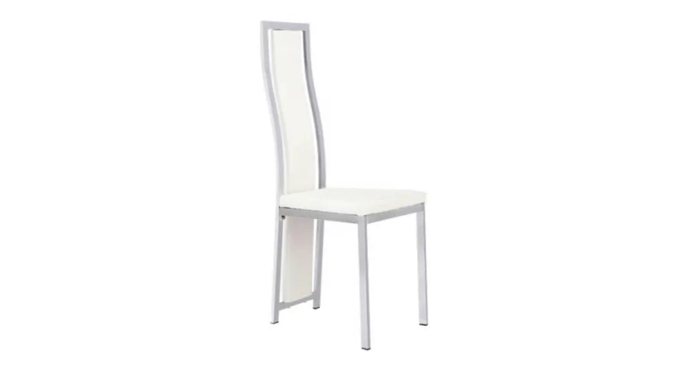 Lot de chaises Dana simili cuir contour chromé #couleur_blanc