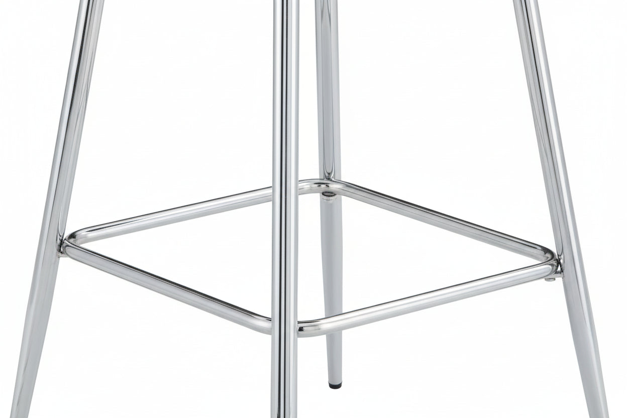 Lot 2 Tabourets de Bar Scandinave Velours Noir Pieds Chrome
