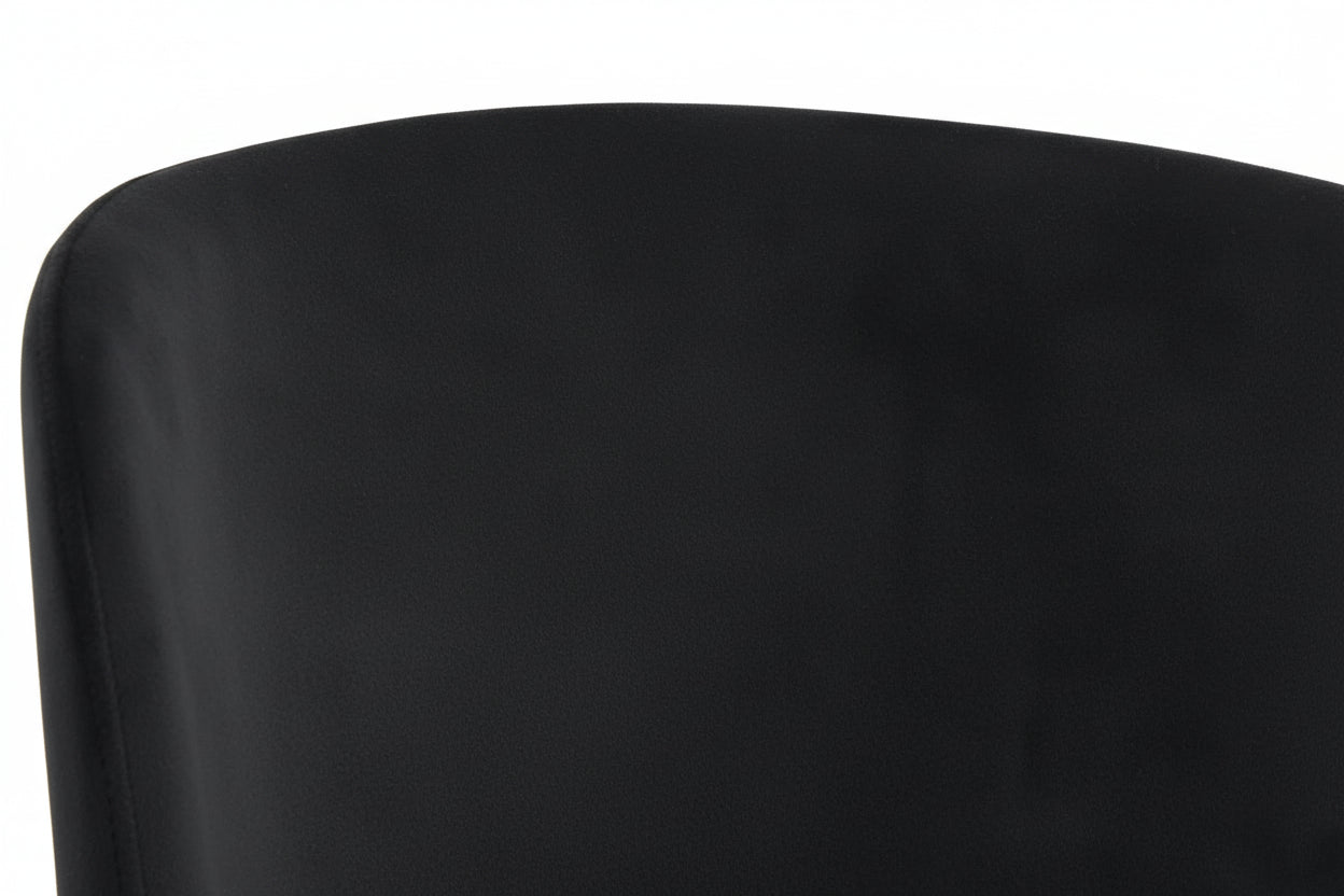 Lot 4 Chaises Salle à Manger Elen Velours Noir Pieds Métal Noir