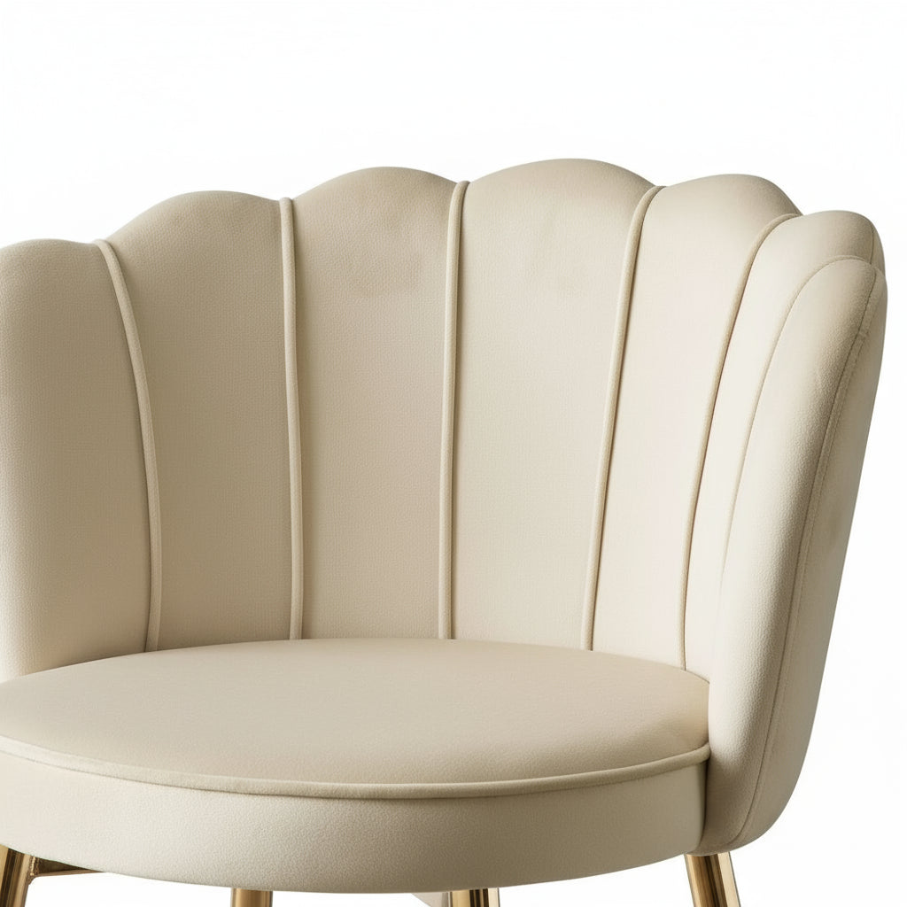 Lot de 2 tabourets de bar NYMPHEA Gold en velours Beige