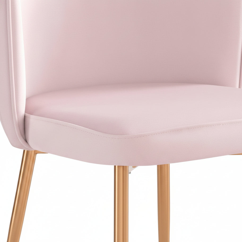 Lot de 4 chaises moderne DIANA gold velours rose