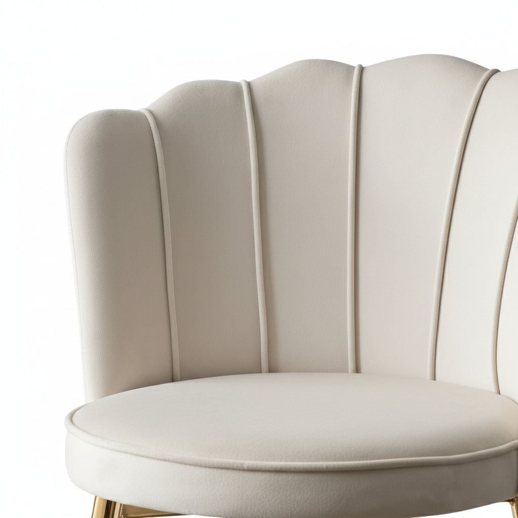 Lot de 2 tabourets de bar NYMPHEA Gold en velours écru