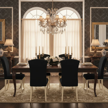 Lot de 6 Chaises baroque LOUIS Gold Velours Noir