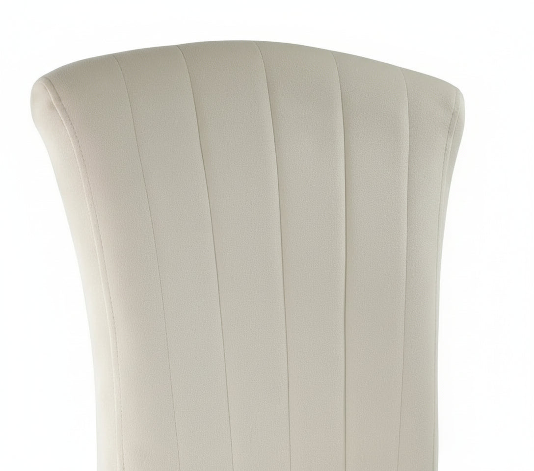 Ensemble Table à manger 180cm Plateau Marbré + 6 Chaises Velours Beige Pieds Gold #couleur_beige