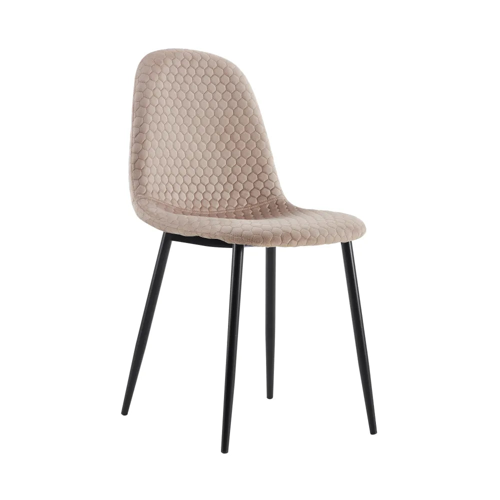 Lot de 4 chaises Scandinave ALVEOLE Métal noir #couleur_taupe