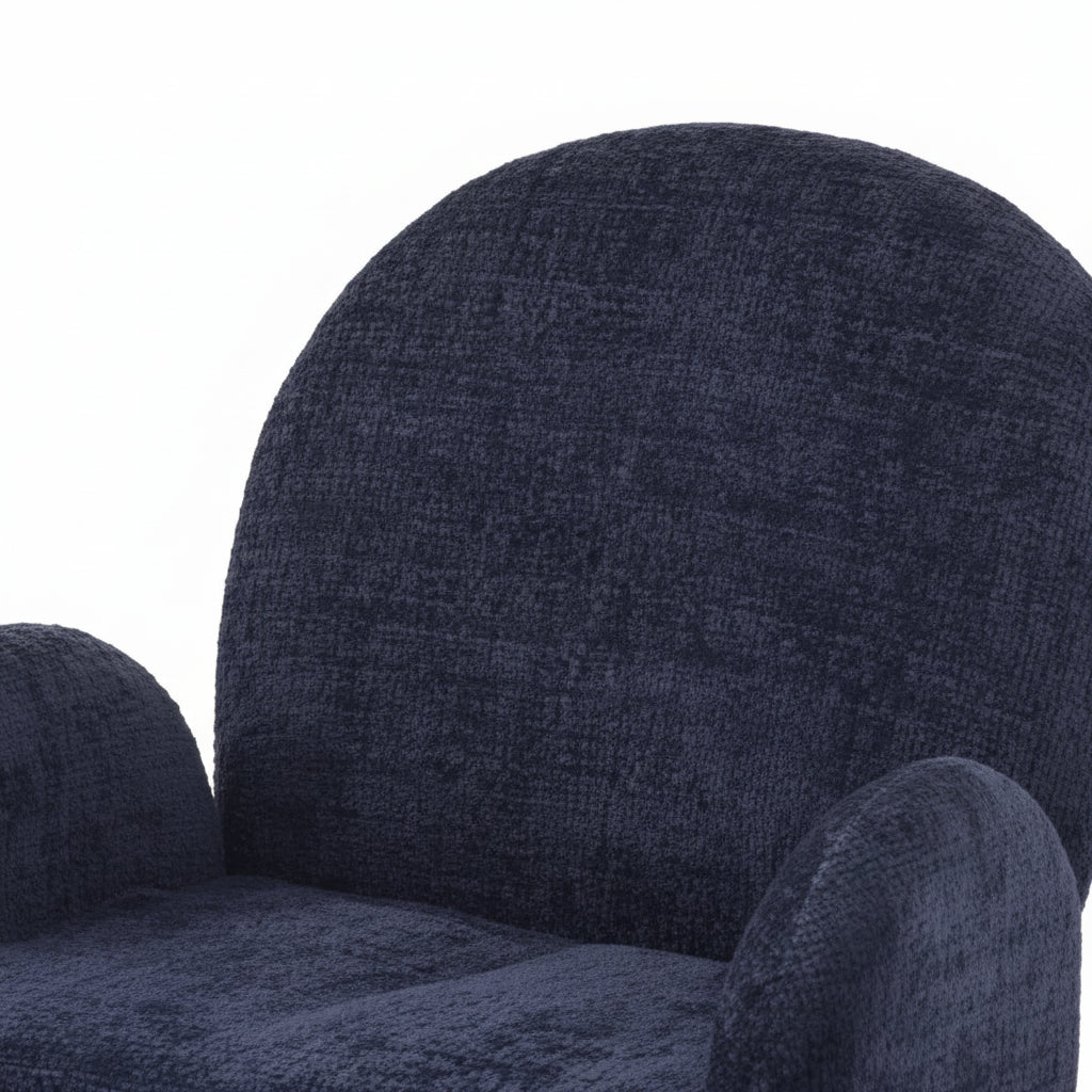 Lot 2 Chaises Salle à Manger Mimi Accoudoirs Bleu Pieds Gold 62x63x92cm