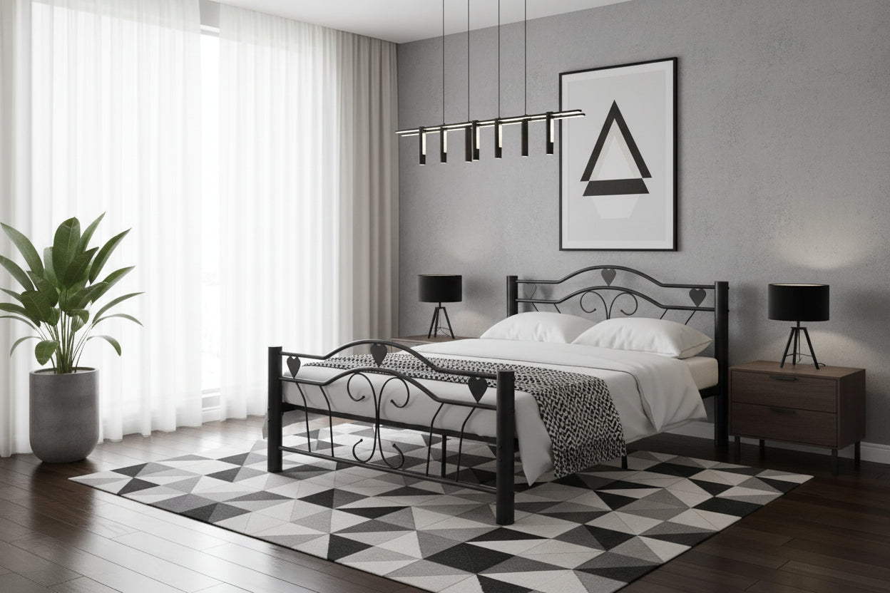 LIT METAL HERCULE NOIR 160X200cm