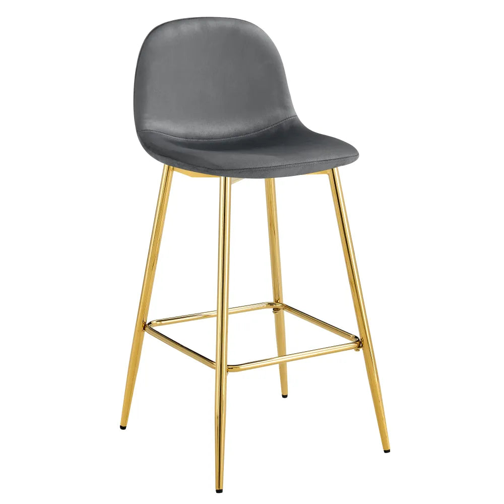Lot de 2 tabourets de bar SCANDINAVE pied gold velours #couleur_anthracite