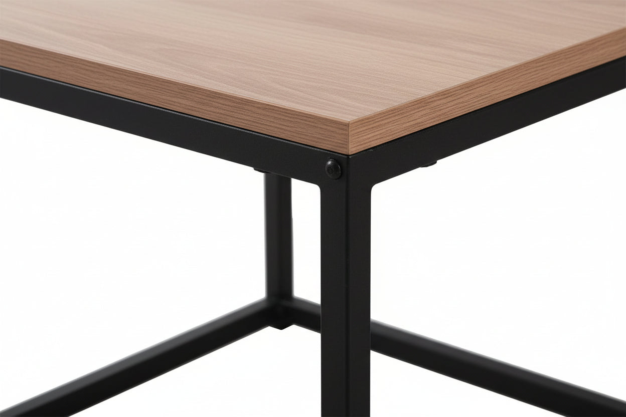Lot 2 Tables Basses Gigognes Bois Métal 70x70x46 50x50x40 BELGRADE