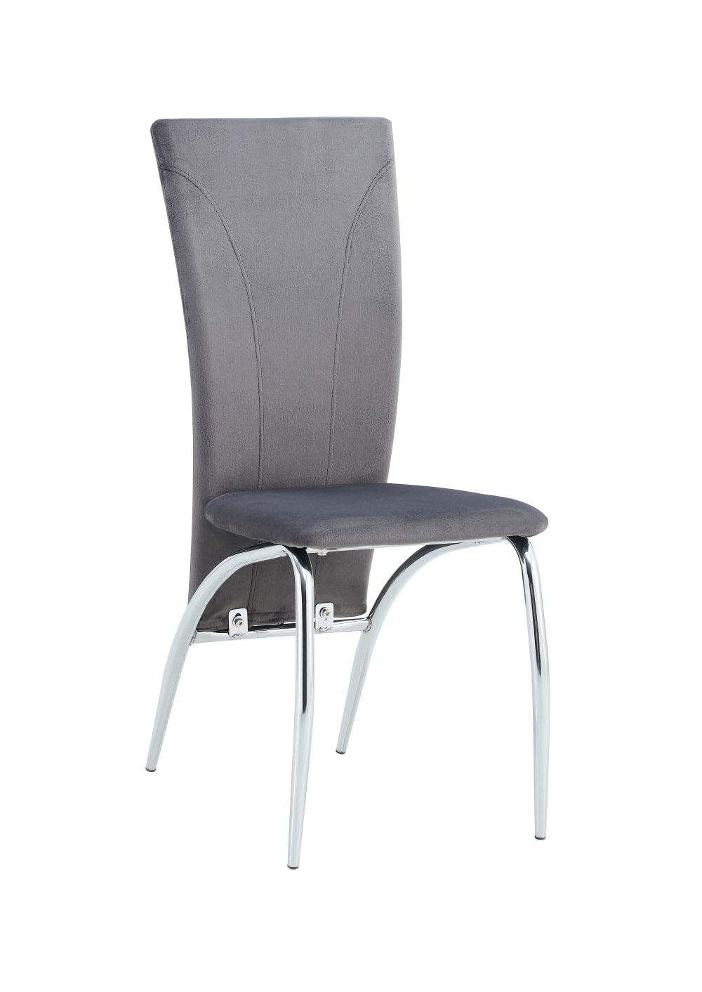 Lot de 6 chaises DUNA chrome velours gris