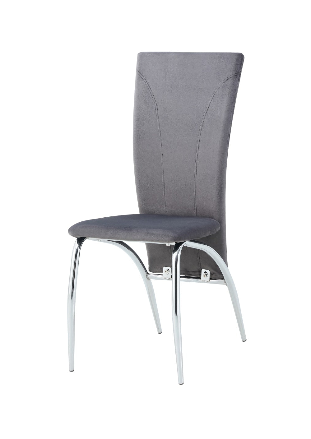 Lot de 6 chaises DUNA chrome velours gris