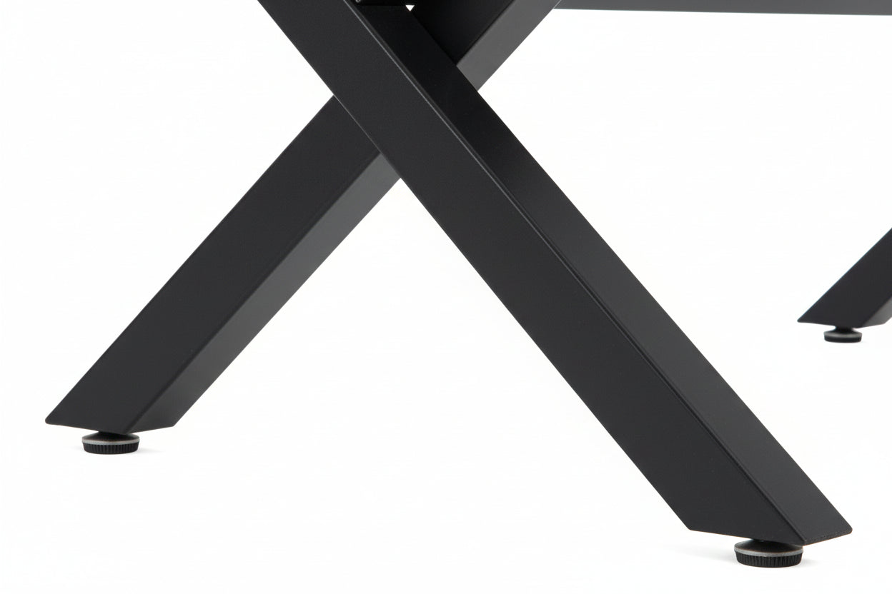 Table Basse IXE Métal Chrome Plateau Verre Trempé Transparent 120x60x45cm