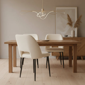 Lot de 4 chaises AVA Métal noir Velours - Doudou beige