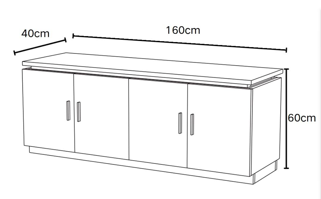 Meuble TV BAIETA – 160x40x60 cm – Finition Travertin & Design Épuré