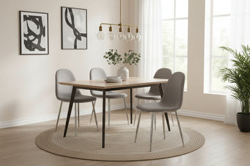 Lot de 4 chaises scandinaves velours anthracite pieds chrome #couleur_anthracite