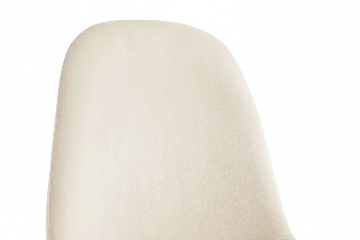 Lot de 4 chaises scandinaves velours beige pieds chrome 43,5x40x87 cm